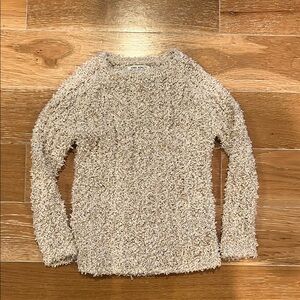 Zara Cream Crew Neck Sweater Plush Texture